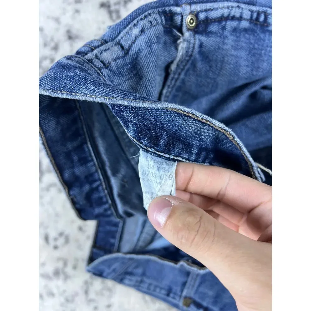 Vintage Wrangler Jeans Mens 34x34 Blue Medium Wash Western Cowboy Work Grunge